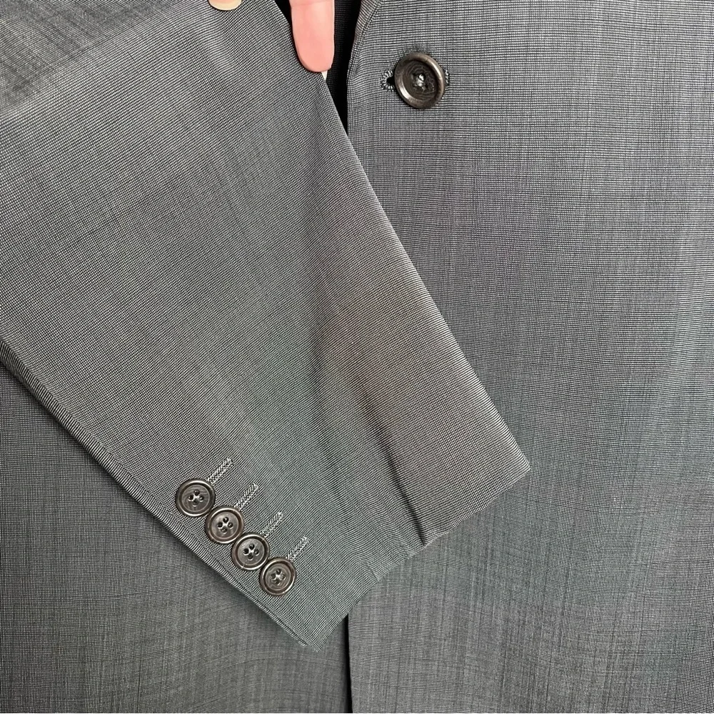 ARMANI COLLEZIONI Mens 46L Gray Blazer Suit Jacket Sports Coat Virgin Wool Blend